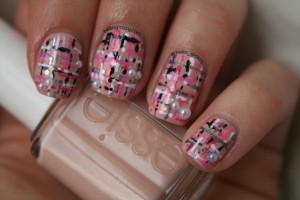 PEARL BEAUTY: Hello Glossy (@helloglossy) Creates Pearl and Tweed Nails with Inspiration from Flare Magazine