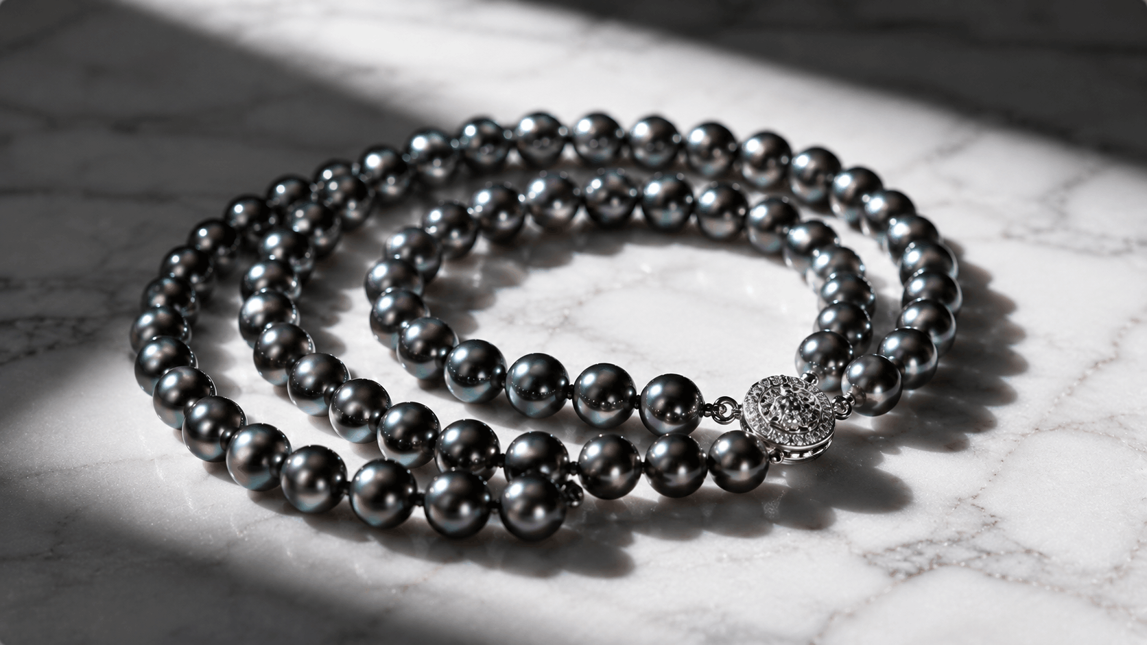 04. Black Japanese Akoya Pearl Necklace — The Contemporary Choice