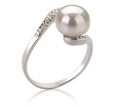 9-10mm Makeanveden Rengas in Chantel Valkoinen