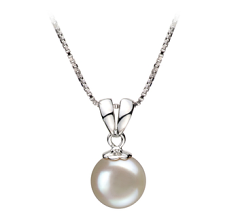 9-10mm Makeanveden Riipus in Sally Valkoinen