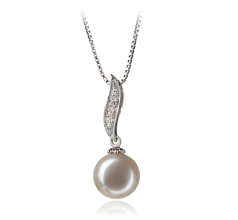 9-10mm Makeanveden Riipus in Clementina Valkoinen