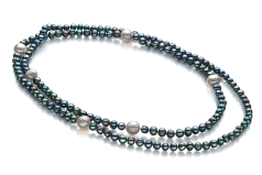 6-11mm Makeanveden Kaulakoru in Chloe Mustaksi värjätty