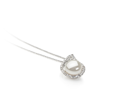 9-10mm Makeanveden Riipus in Isabella Valkoinen