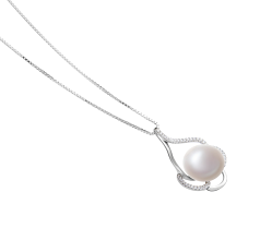 12-13mm Makeanveden Riipus in Alyssa Valkoinen