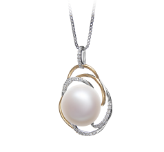 12-13mm Makeanveden Riipus in Zina Valkoinen