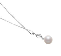 10-11mm Makeanveden Riipus in Leah Valkoinen