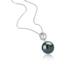 11-12mm Tahitilainen Riipus in Trish Musta