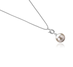 9-10mm Makeanveden Riipus in Samantha Valkoinen