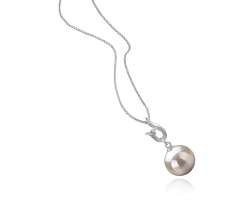 9-10mm Makeanveden Riipus in Samantha Valkoinen