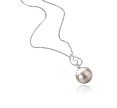 10-11mm Makeanveden Riipus in Belinda Valkoinen