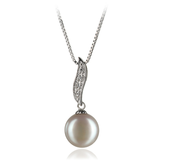 9-10mm Makeanveden Riipus in Alicia Valkoinen