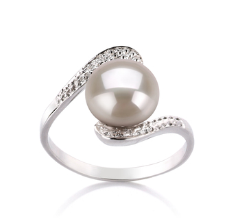 9-10mm Makeanveden Rengas in Chantel Valkoinen