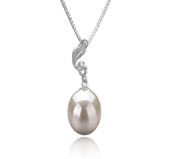 10-11mm Makeanveden Riipus in Deborah Valkoinen