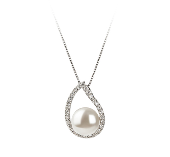 9-10mm Makeanveden Riipus in Isabella Valkoinen