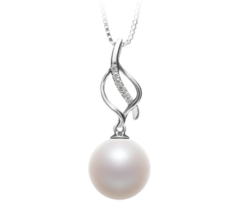 10-11mm Makeanveden Riipus in Leah Valkoinen