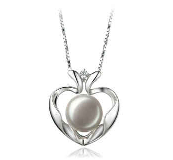9-10mm Makeanveden Riipus in Marlina Heart Valkoinen