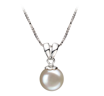 9-10mm Makeanveden Riipus in Sally Valkoinen