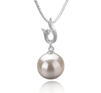 9-10mm Makeanveden Riipus in Samantha Valkoinen