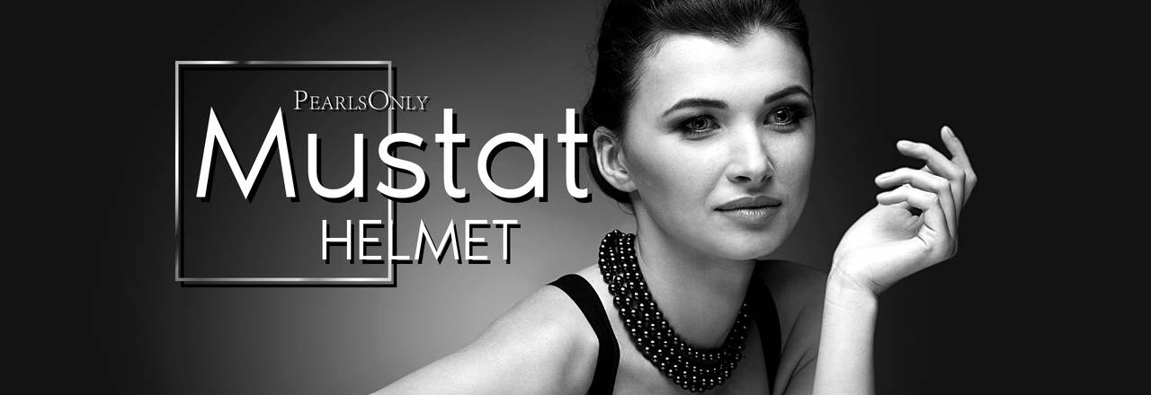 PearlsOnly Mustat helmet