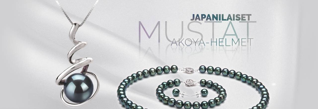 PearlsOnly Mustat japanilaiset Akoya-helmet