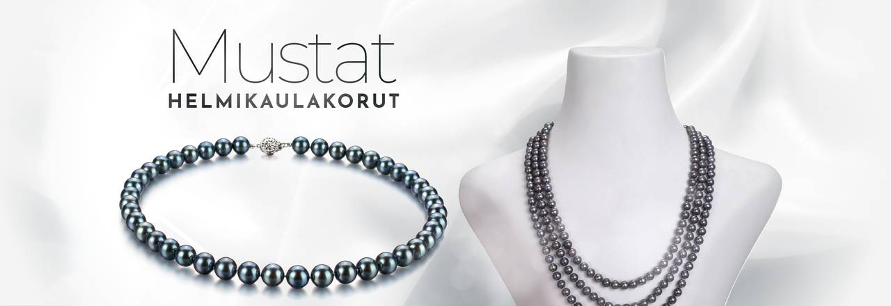 PearlsOnly Musta helmi kaulakorut