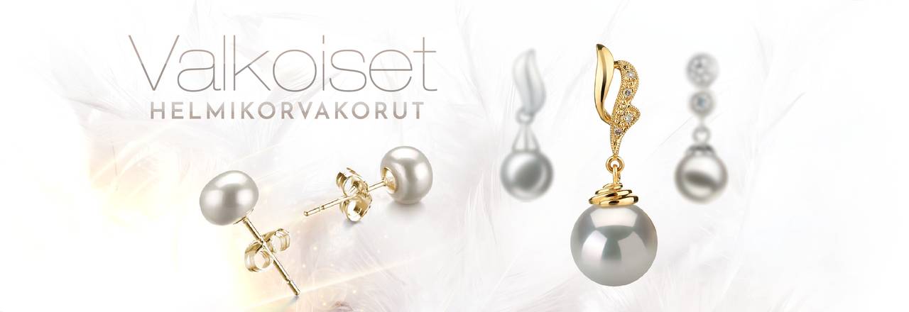 PearlsOnly Valkoiset helmikorvakorut