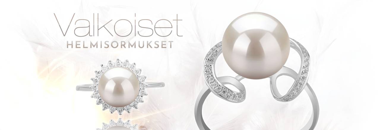 PearlsOnly Valkoiset helmisormukset